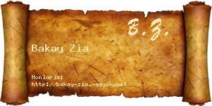 Bakay Zia névjegykártya